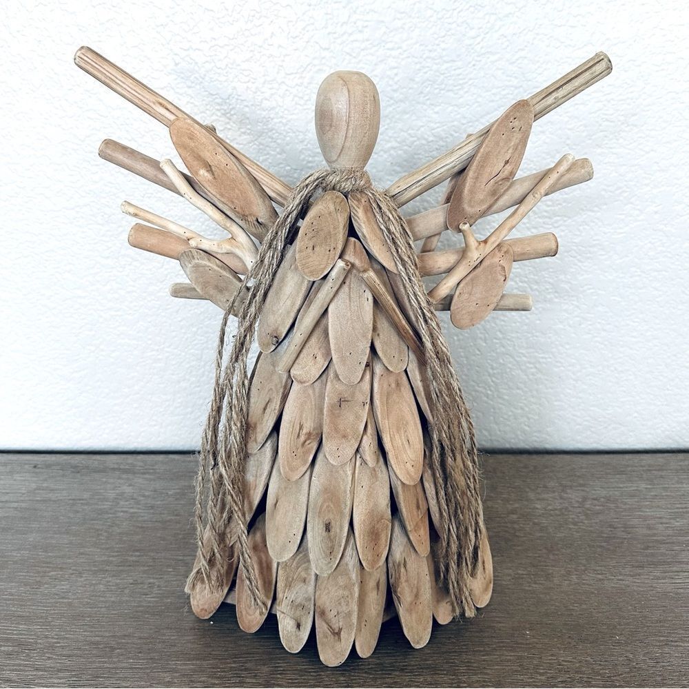 Driftwood Angel Christmas Holiday Sculpture Art Figure Decor